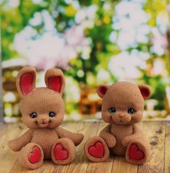 Plush Toys Mold Silicone Rabbit and Bear Mold Soap Bear Candle