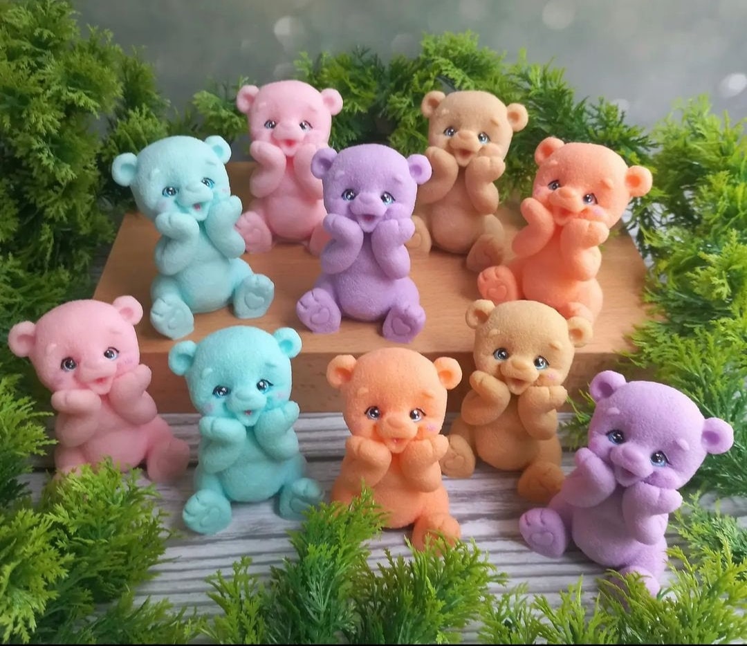 Plush Toys Mold Silicone Rabbit and Bear Mold Soap Bear Candle Bunny Mold 