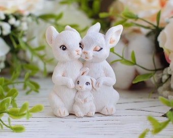 3d Banny Family Mold Hares Silicone  Mold Hare Family Soap Candle Mold Rabbits Mom Dad and Baby