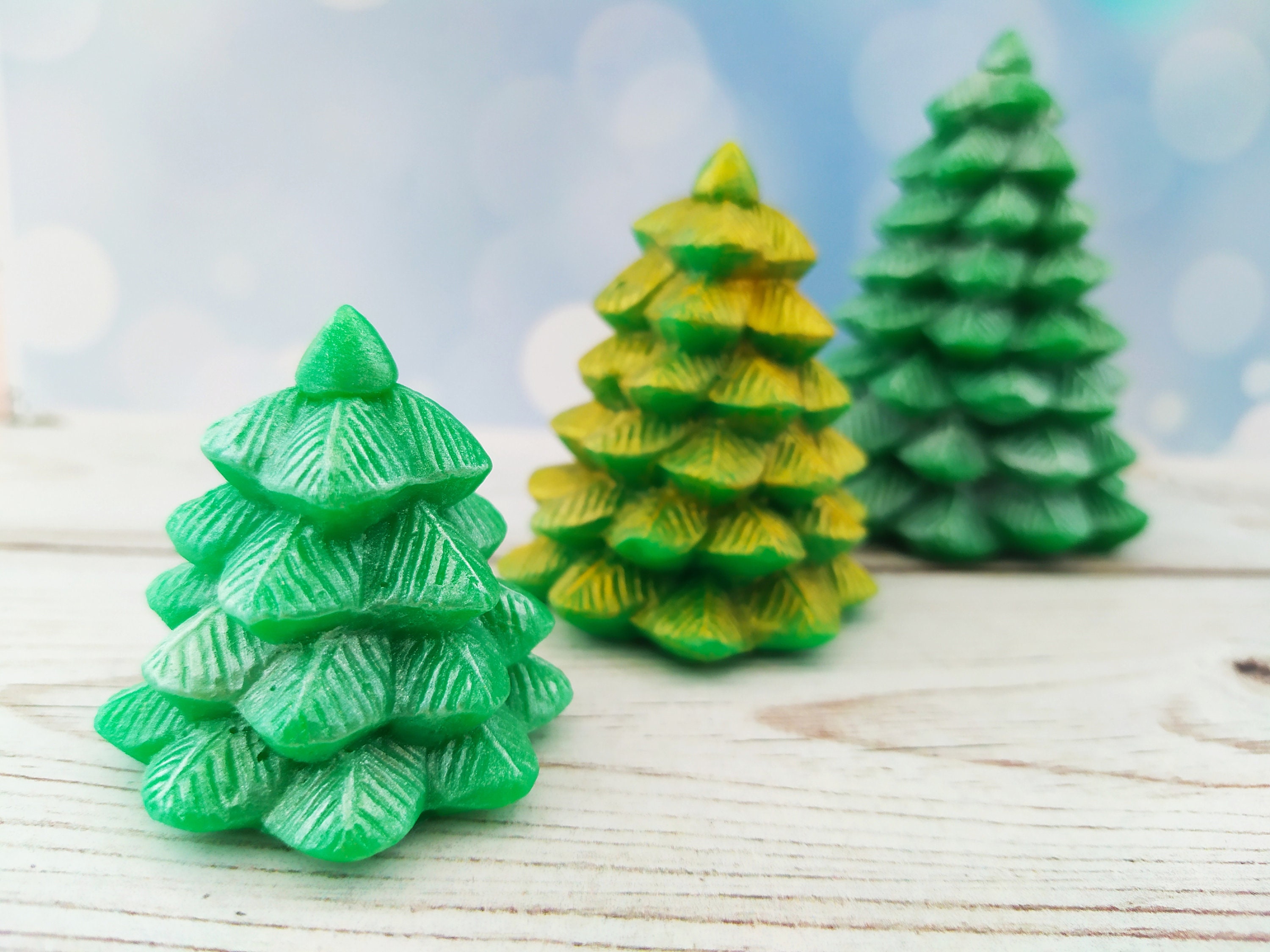 Mini Christmas Tree Embeds 30 Cavity Silicone Mold 1500