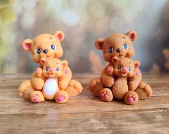 3d Mold Mother Bear with Baby Bear Silicone mold Mom and Child Mother's Day gift Soap Mold Candle