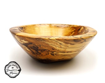 Handmade Unique Wooden Bowl from Spalted Beech Wood, Centerpiece Bowl, DECORATIVE Bowls, Salad Bowl, Food Safe Bowl, Rustic Kitchen Décor