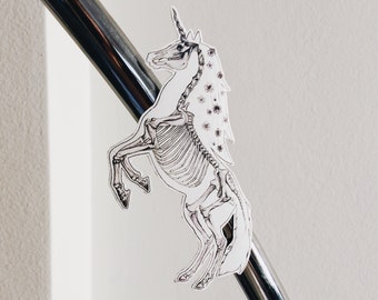 Unicorn Skeleton Fridge Magnet: Magical Refrigerator Anatomy Magnet