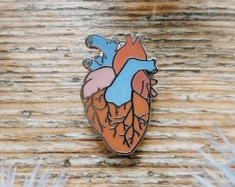 Anatomical Heart Pin: Colorful Hard Enamel Lapel Pin for Doctors