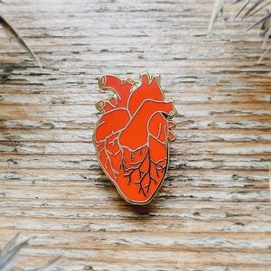 Enamel Pin Anatomical Heart Tiny Pin Red Medical Brooch for Doctors Graduation Gift Pin for Cardiologist Nurse I love you Pin image 1