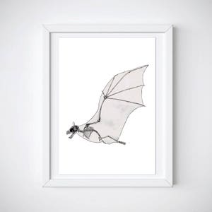 Fledermaus Skelett Druck | Tier Anatomie beängstigend Flügel | Halloween-Dekor | Tierarzt Tierarzt Tier Liebhaber Geschenk | Hexe Goth Dämon Tod Vampir Karte