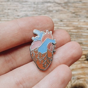 Anatomical Human Heart Pin: Colorful Hard Enamel, Pin for Doctor Nurse, Hospital Cardiology Anatomy Valentines Day image 3