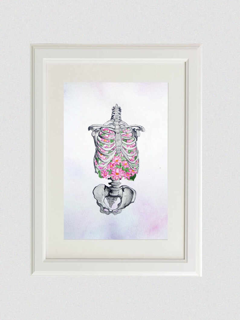 Rib Cage Anatomy Painting | Christmas Fairytale Gift Lung Skeleton ...
