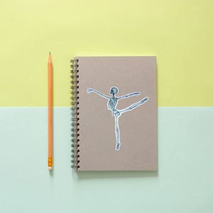 Ballerina Skeleton Sticker: Ballet Lover Gift, Dancer Anatomy White or Transparent Vinyl image 4