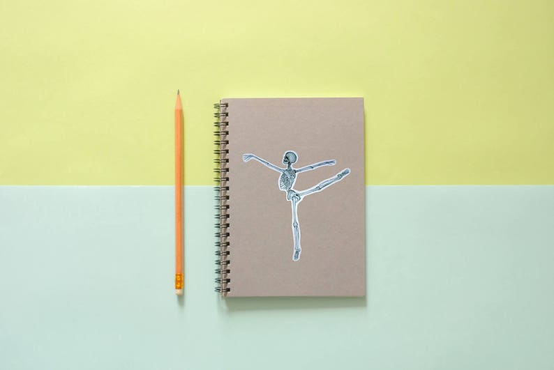 Ballerina Skeleton Sticker: Ballet Lover Gift, Dancer Anatomy White or Transparent Vinyl image 4