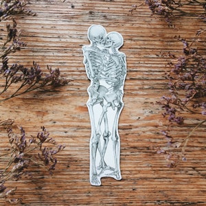 Imán de beso de esqueleto / Acuarela anatómica, regalo de boda de Halloween imagen 2