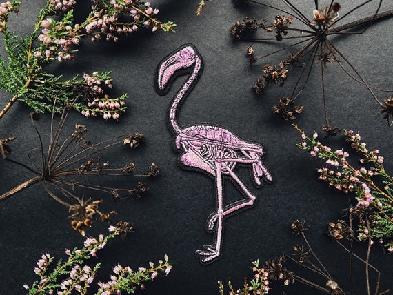 Pink Flamingo Iron-On Patch - Cute Bird Embroidered Applique For Clothing & Accessories