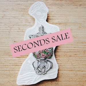 SECONDS SALE Blooming Ribs Enamel Pin: Imperfect B Grade Floral Human Anatomy Skeleton Pin