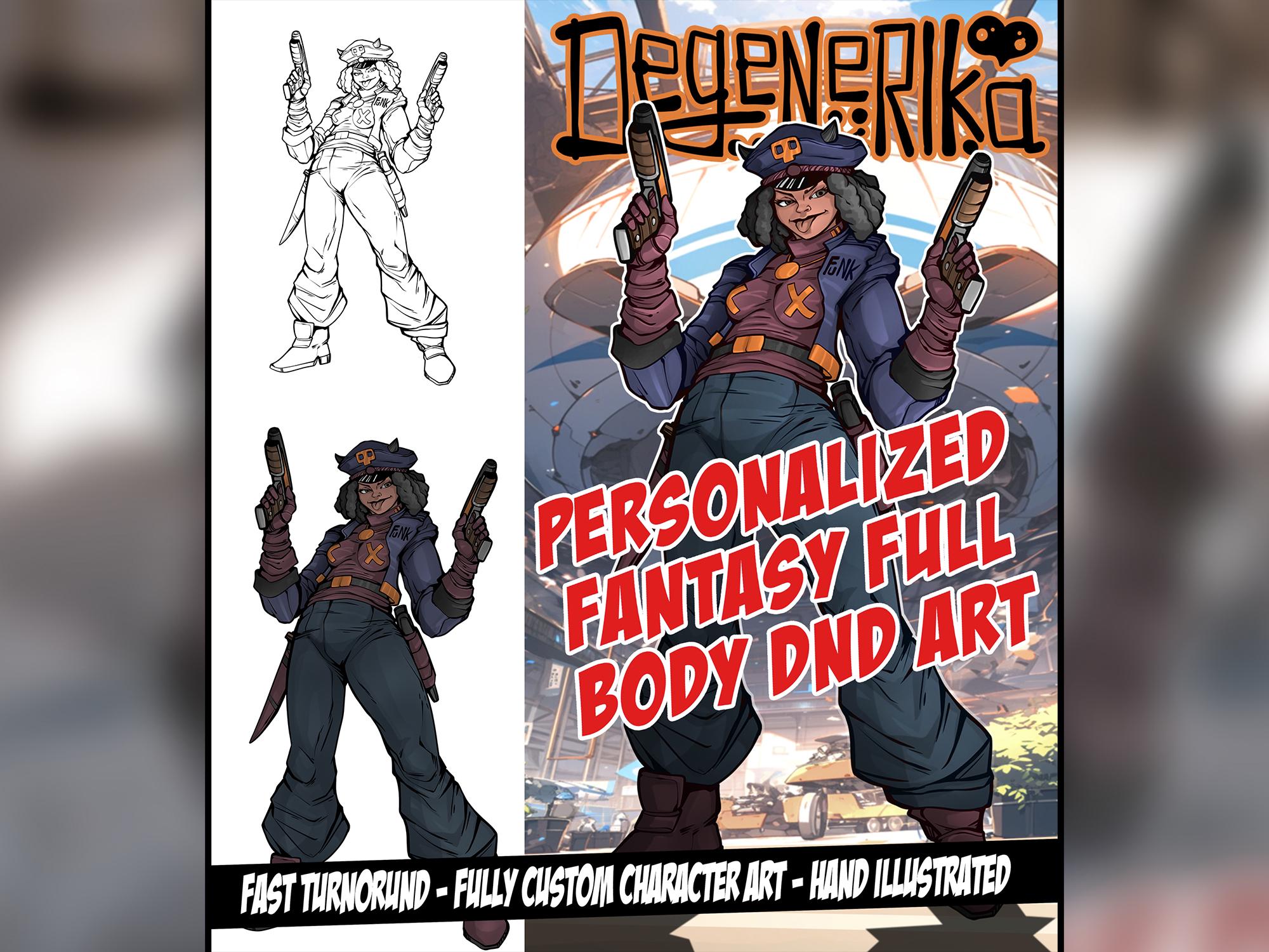 Personalized Fantasy Full Body Dnd Art | Custom DND RPG Character ...