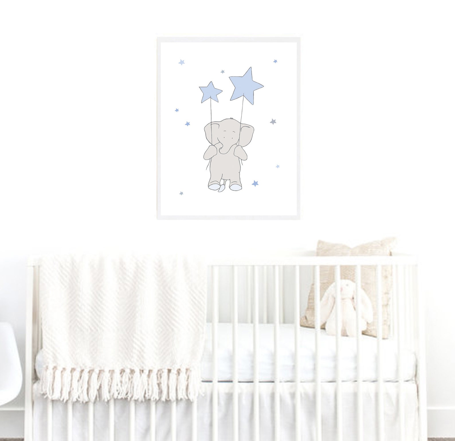 Baby Boy Decor Nursery Elephant Baby Boy Blue Decor Nursery Etsy
