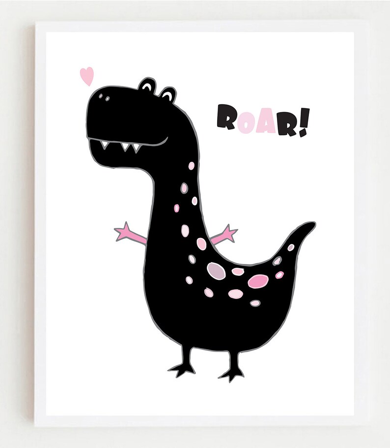 Pink Dinosaur Baby Girl Kids Nursery Dinosaur Pink Baby Girl Etsy