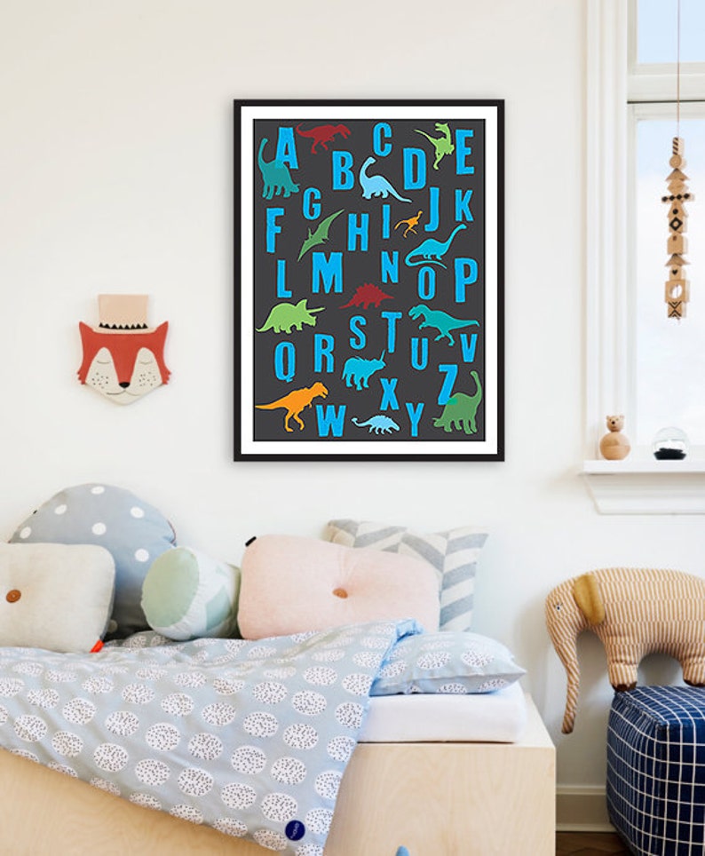 Dinosaur Printable ABC Nursery Posterabc Dinosaur Children - Etsy