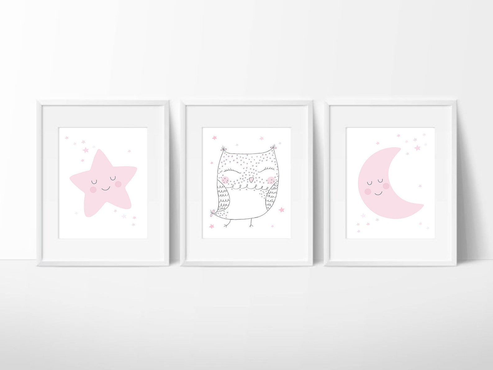 Owl Nursery Printable Decor Owl Baby Girl Pink Printable - Etsy