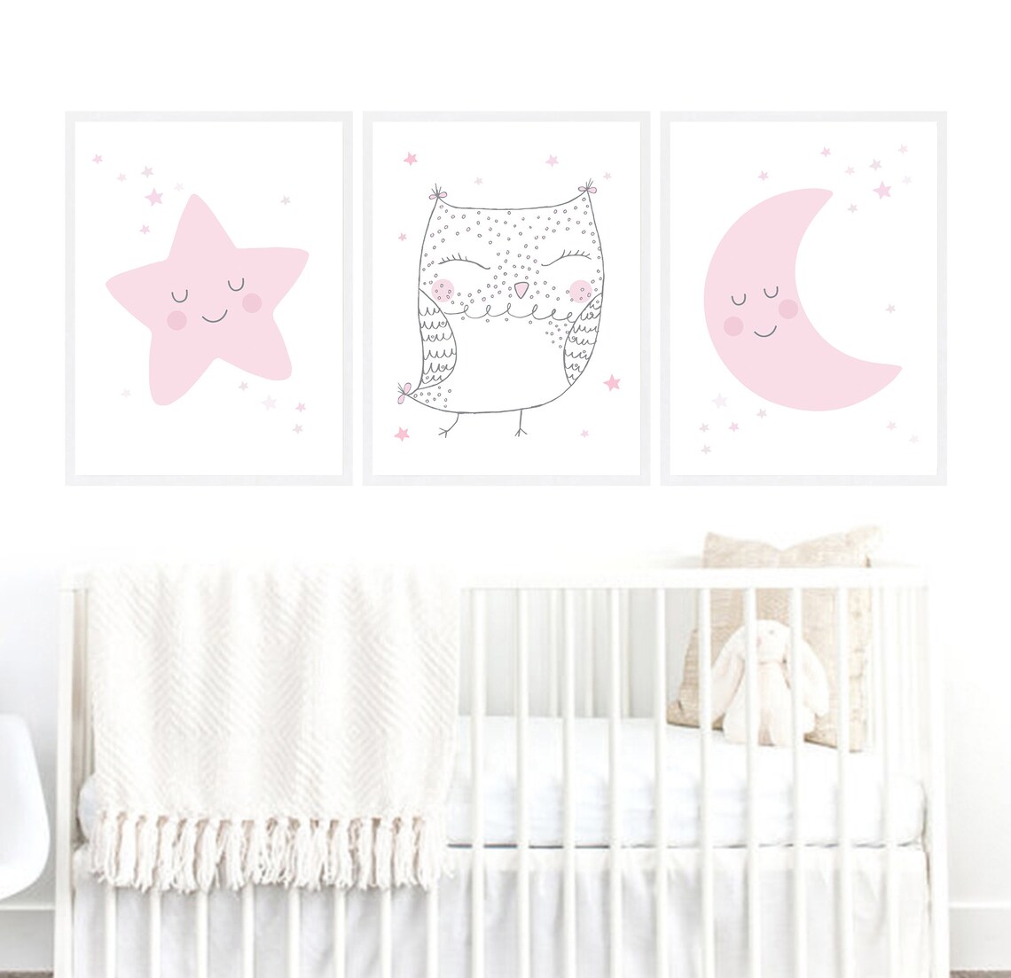 Owl Nursery Printable Decor Owl Baby Girl Pink Printable - Etsy