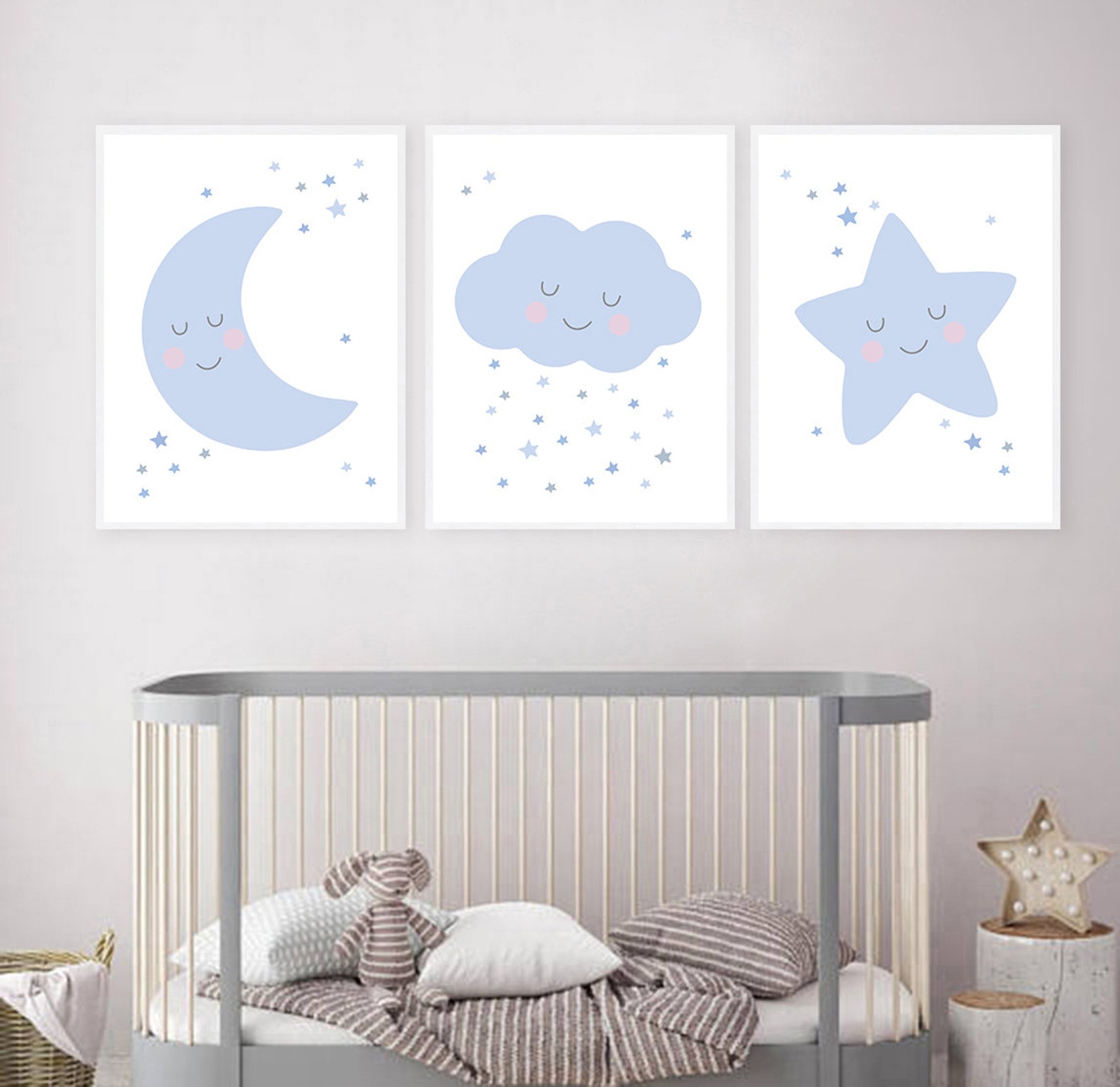 Blue Nursery Blue Baby Boy Nursery Decor Blue Baby Boy Nursery Etsy