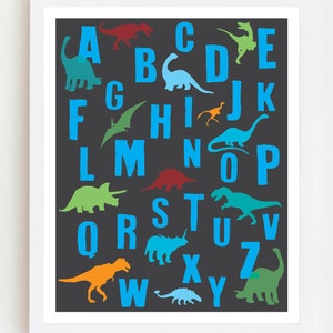 Dinosaur Printable ABC Nursery Posterabc Dinosaur Children - Etsy