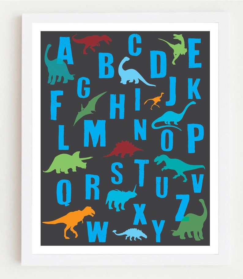 Dinosaur Printable ABC Nursery Posterabc Dinosaur Children - Etsy