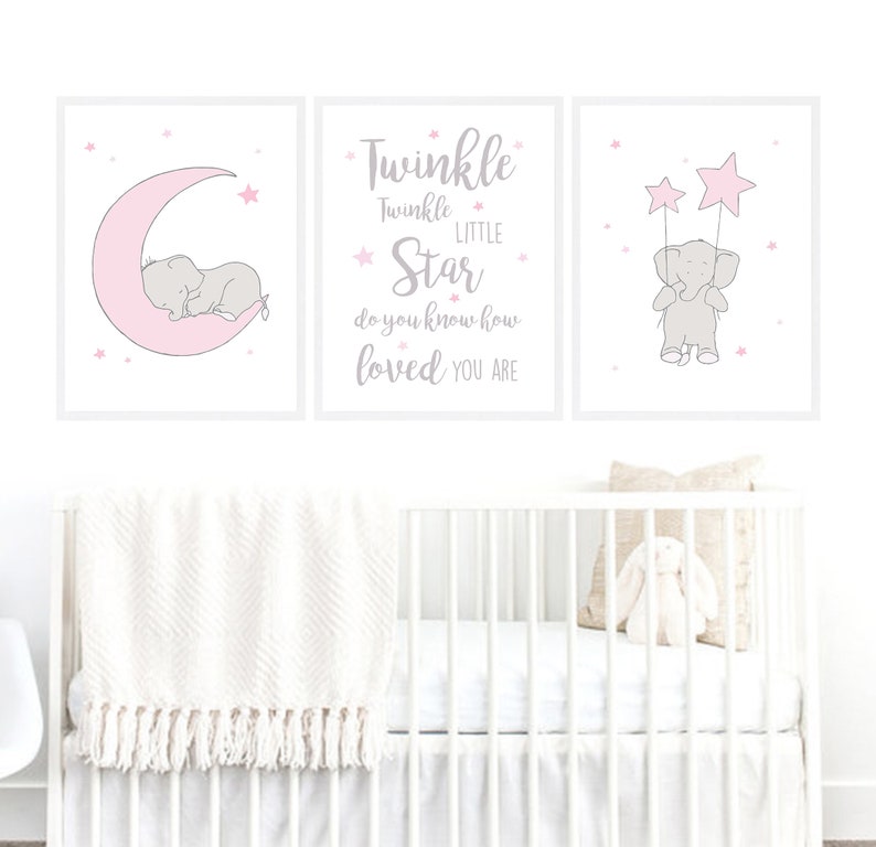 Elephant Printable Nursery Setelephant Nursery Decorelephant Etsy