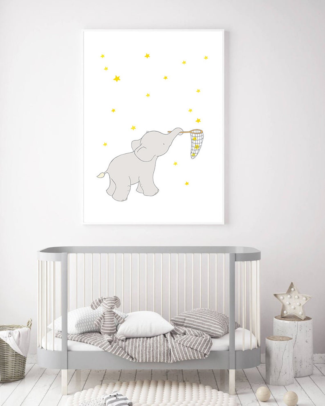 Elephant Printable Nursery Artelephant Nursery Decorelephant Etsy