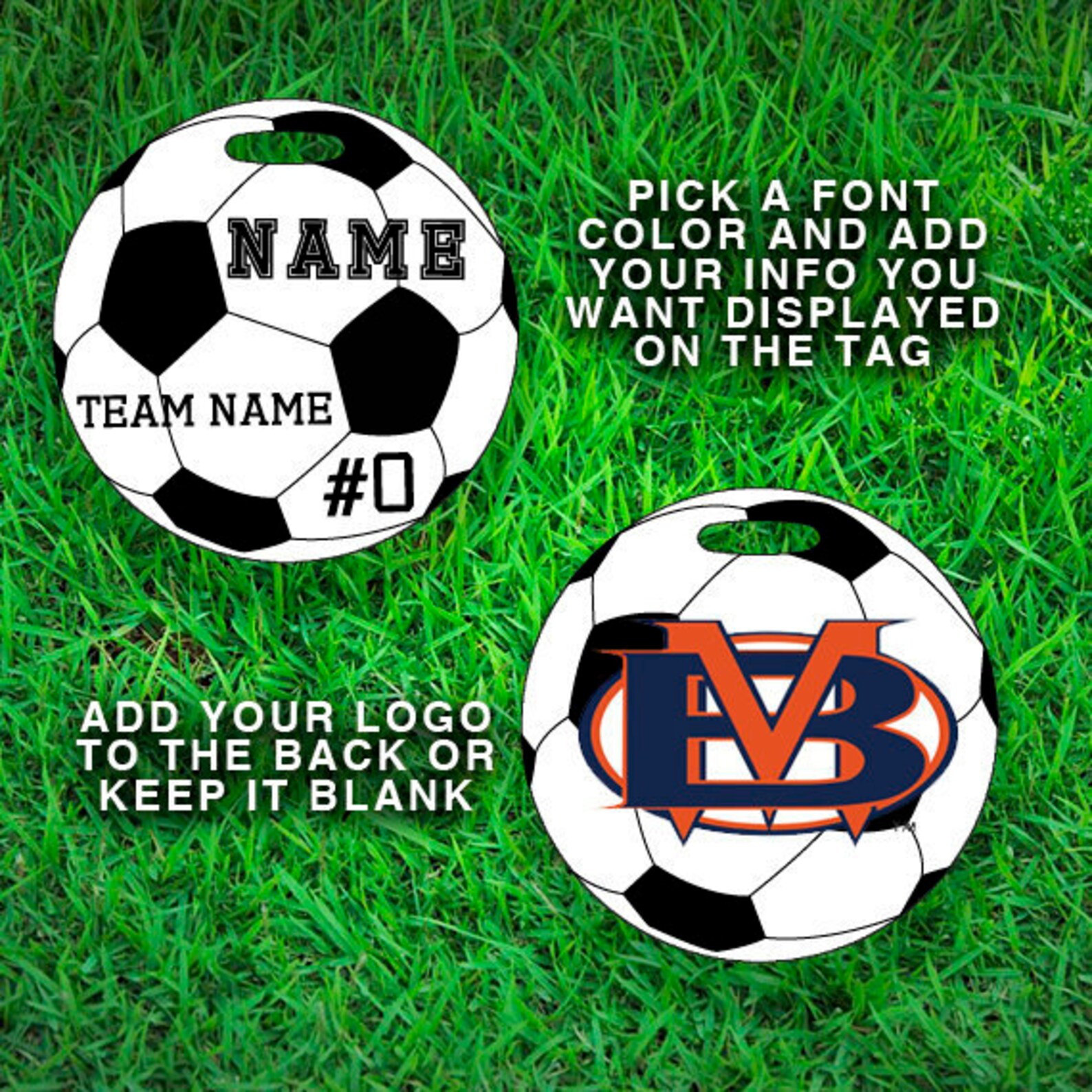 Personalized Soccer Ball Bag Tag. With Name Team Name and Etsy
