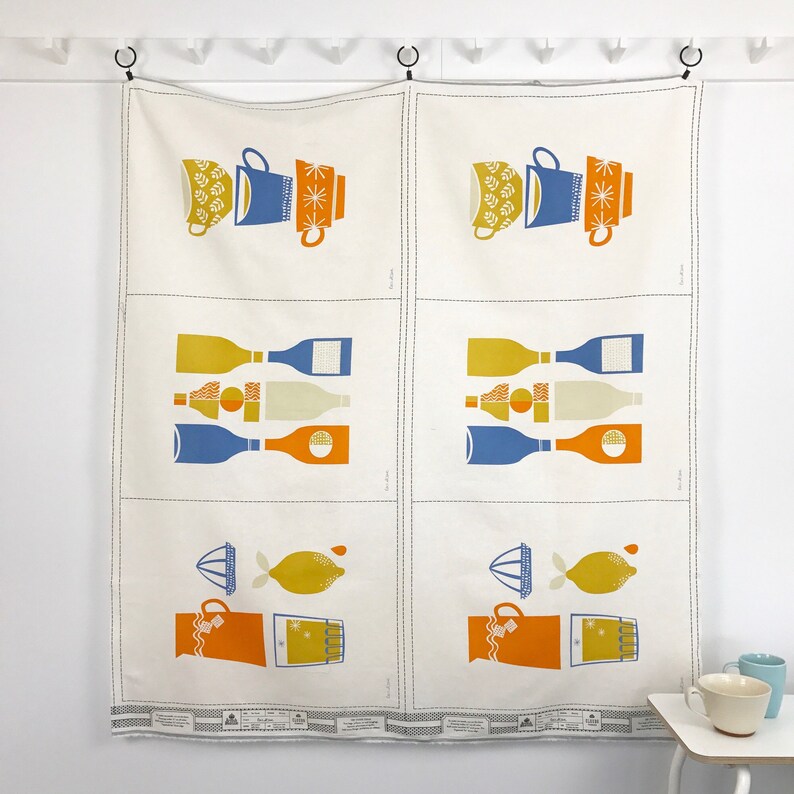 Organic Cotton and Linen Tea Towel Panels Cloud9 Fabrics British Invasion Rachel Cave Panels