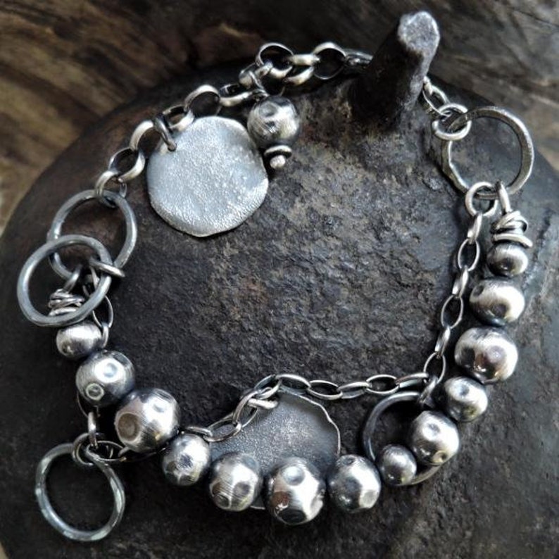 handmade bracelet sterling silver bracelet Silver bracelet silver balls bracelet