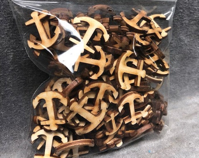 Custom Approximately 1 Inch x 1 Inch Wooden Craft Anchors Random Quantity and Random Sizes