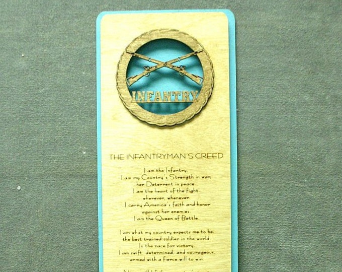 Custom Wood Infantry Creed