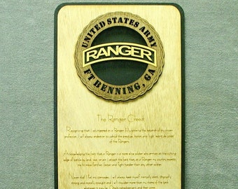 Custom Ranger Creed Plaque