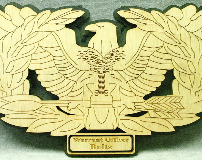 Warrant Officer Rising Eagle With Nameplate