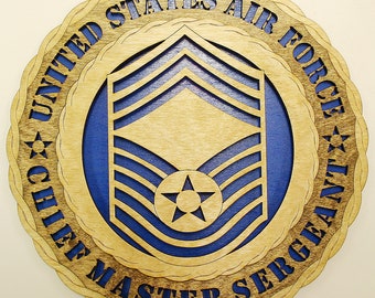 Custom 12"or 18" Air Force Chief Master Sergeant Wall Tribute