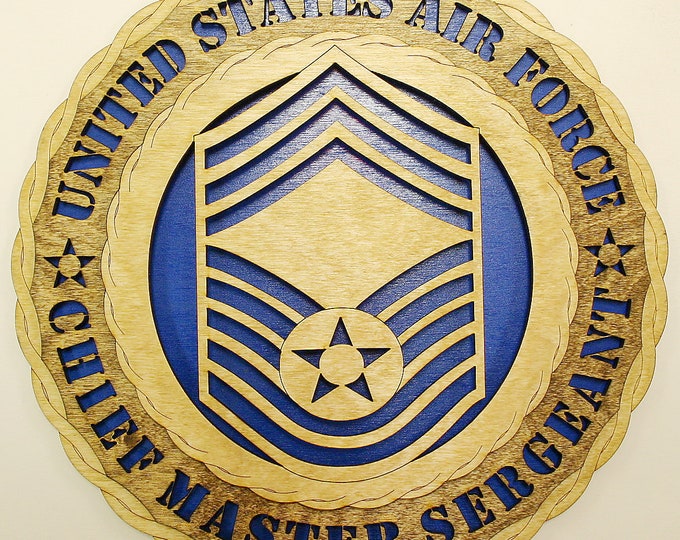 Custom 12"or 18" Air Force Chief Master Sergeant Wall Tribute