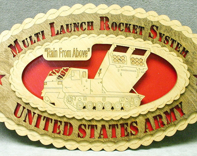 Custom 14 or 18" Army Multi Launch Rocket System Wall Tribute