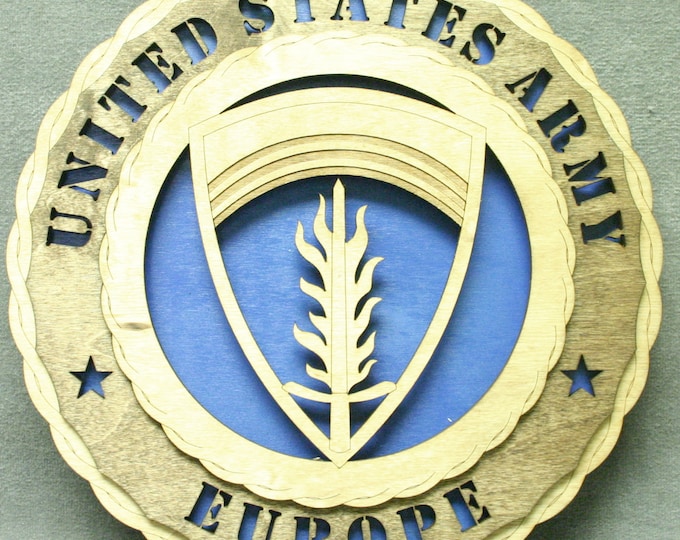 Custom 12" Wood US Army Europe- Free Shipping