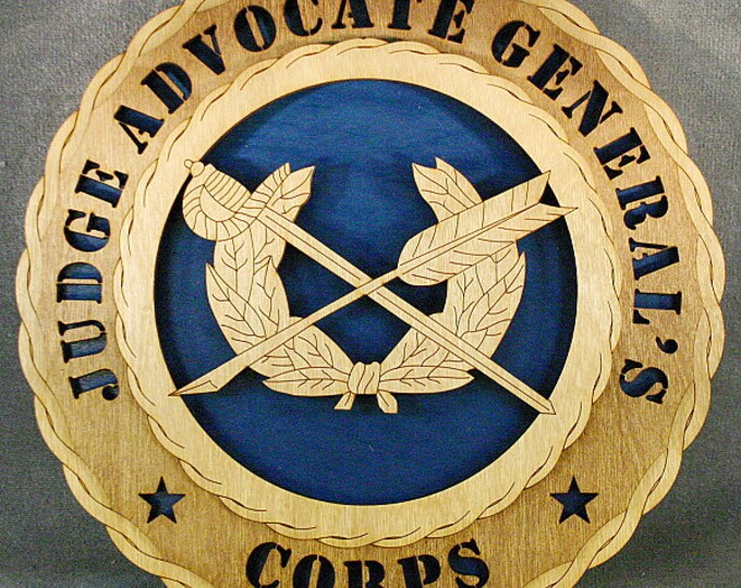 Custom 12" Wood US Army Jag Corps Wall Tribute - FREE SHIPPING