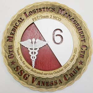 Custom 12&quot; Army 6th Medical Logistics MGT CTR Wall Tribute