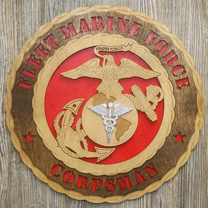 Homenagem de parede para fuzileiros navais da frota de 12&quot; e 18&quot;