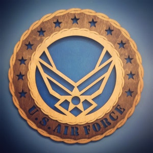 Custom Wood US Air Force Wall Plaque - 8&quot; Tribute