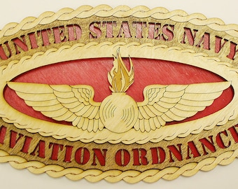 Custom 14" Wood Navy Aviation Ordnance  Wall Tribute - Free Shipping