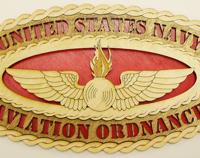 Custom 14" Wood Navy Aviation Ordnance  Wall Tribute - Free Shipping