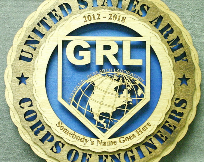 Custom 12" Wood US Army Engineer GRL- Free Shipping