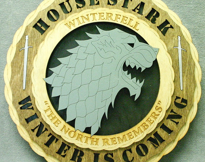 Custom 12" Game of Thrones House Stark Wall Tribute - FREE SHIPPING