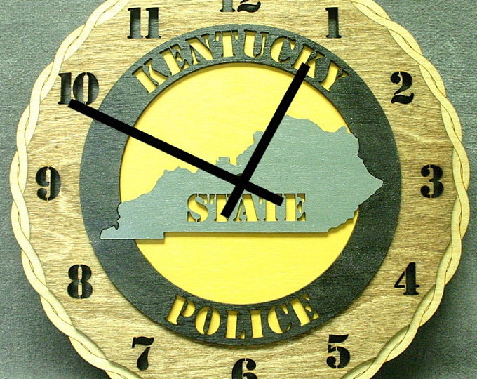 Custom 12" Wood Kentucky State Police Wall Tribute Clock- FREE SHIPPING