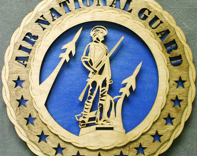 Custom 12" Wood US Air Force Air National Guard Wall Tribute Personalized - FREE SHIPPING