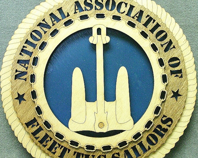 Custom 12" Wood National Association of Fleet Tug Sailors Wall Tribute - FREE SHIPPING